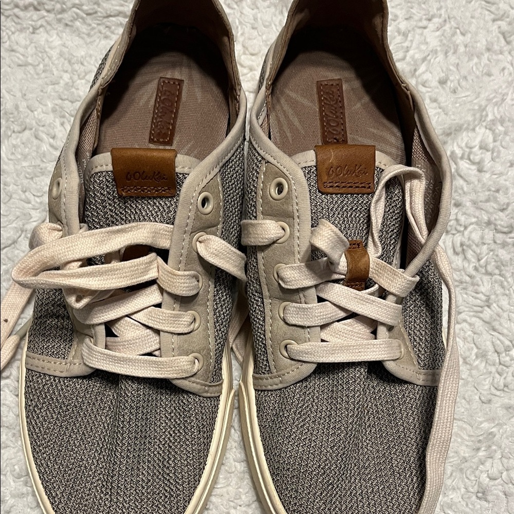 OluKai Tan and Cream Sneakers